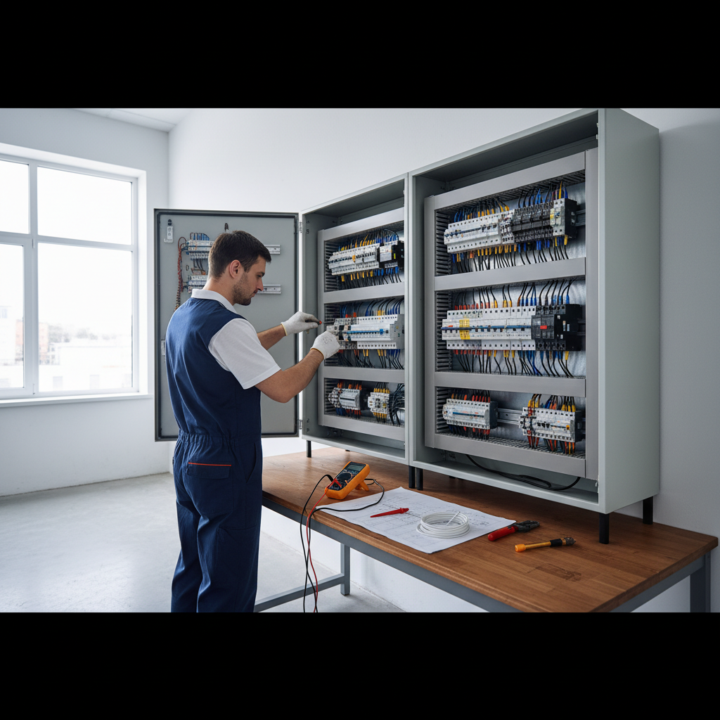 Electricista de Circuit Repaired diagnosticando una avería eléctrica en un cuadro de protección en Madrid