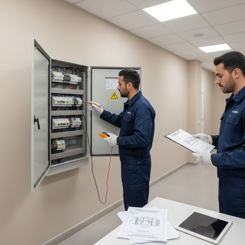 Inspección técnica de cuadro eléctrico para tramitar un boletín eléctrico de aumento de potencia en Móstoles