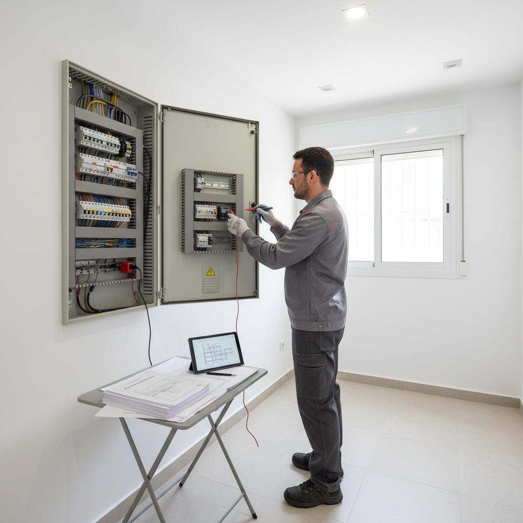 Inspección técnica de cuadro eléctrico para tramitar un boletín de aumento de potencia en Alcorcón