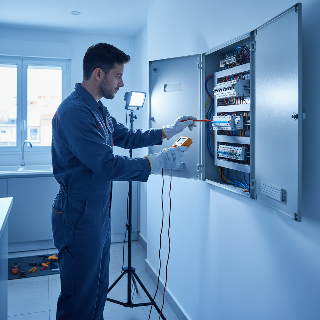 Técnico analizando el cuadro eléctrico tras saltar el magnetotérmico del horno en Leganés
